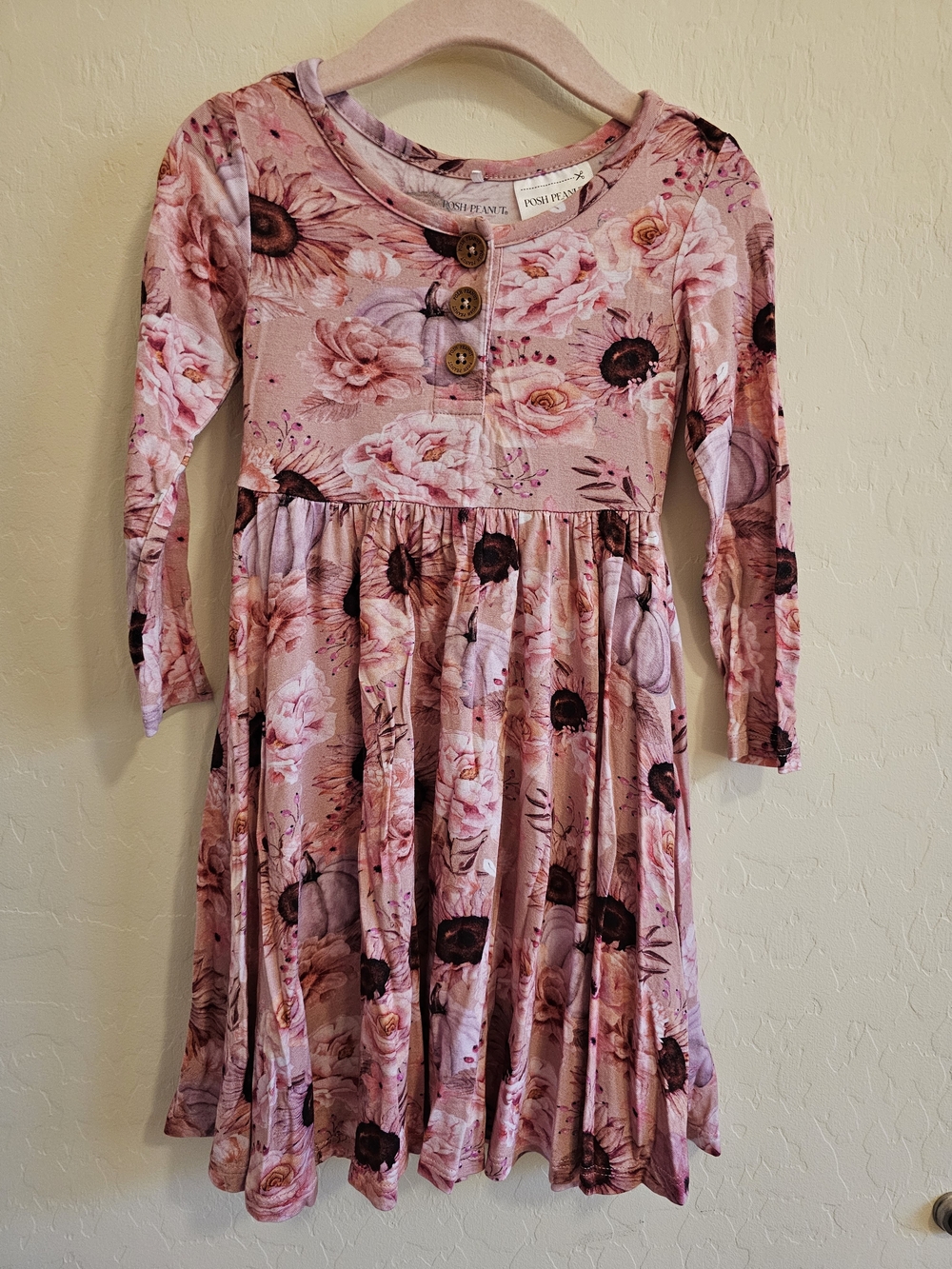 Posh Peanut Liliana Pumpkin Sunflower Dress 2T